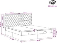 vidaXL Ottoman Bed met Matras en Hoofdeinde - Donkerblauw Fluweel - Tweepersoons