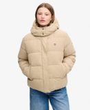 Superdry Premium Gewatteerde Corduroy Jas Met Capuchon Dames Wierookbruin XS