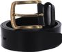 JOOP! Jeans JOOP! Leren Riem Jeans Belt 4,0 CM W95 Black-Messing Zwart