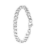 Lucardi Heren Armband gourmetschakel - Staal - Armband - Vaderdag Cadeautje - 21 cm - Zilverkleurig
