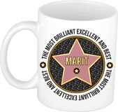 Bellatio Decorations Naam mok Marit - wit - Most Brilliant - keramiek - 300 ml - collega beker - cadeau
