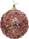 Decoris Kerstbal foam d8cm velours roze