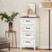 Commode à 4 tiroirs, meuble haut pour chambre et salon