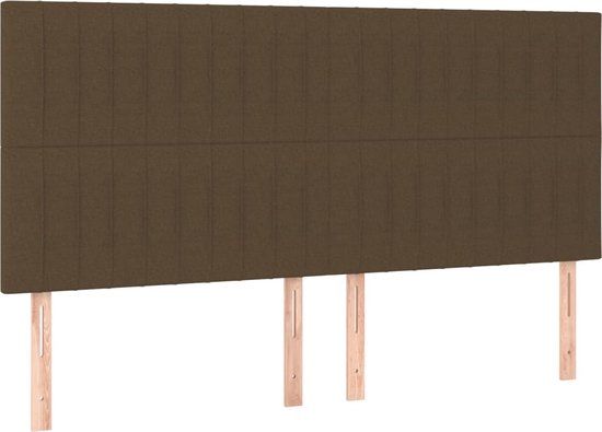 VidaXL Hoofdeind & Voeteind Donkerbruin Polyester/Hout 1800 mm x 50 mm x 1180-1280 mm