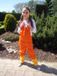 Bestex Party Tuinbroek Oranje Kinderen Premium - Maat 128