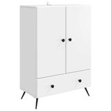 vidaXL Dressoir Wit Bewerkt hout 66 x 34,5 x 95 cm