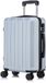 YONSLY Sac cabine - 55cm - 40 L - Serrure à combinaison - Roues pivotantes à 360° - Argent