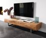 Meuble TV New Live-Edge 175 cm acacia naturel 4 portes patin inox brossé