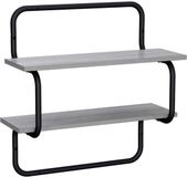 vidaXL Wandplank met 2 niveaus Grijs Sonoma 80 x 24,5 x 61 cm