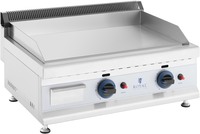 Royal Catering Gasbakplaat - 60 x 40 cm - glad - 2 x 3.100 W - propaan / butaan - 20 mbar