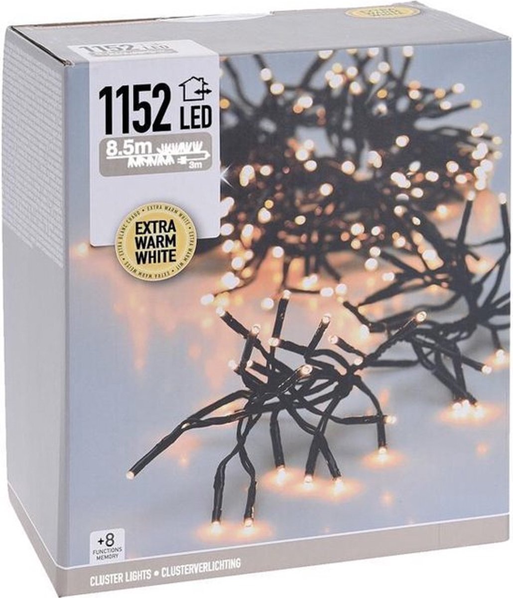 Luksus - dimbare Microcluster kerstverlichting 1152 Led extra warm wit - 8.5 meter voor binnen en buiten