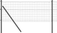 vidaXL Euro-hek met grondbevestiging 25 x 0,6 m pvc-coated staal grijs