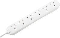 Masterplug Zes Socket verlengsnoer, 3 meter, wit