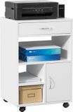 SoBuy FBT106-W Printerkast - Wit Houten Compositie met Lade & Deur