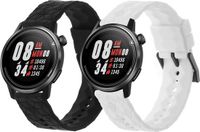 kwmobile 2x horlogebandjes geschikt voor COROS PACE 2 / APEX (42mm) bandje - Smartwatch bandjes van TPU - Activity tracker horloge band in zwart / wit