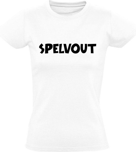 Spelvout Dames T-shirt - Wit - 2XL