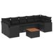 VidaXL Loungeset met kussens, poly rattan, zwart