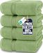 Utopia Towels Badhanddoekenset, 4 stuks – premium 100% ringgesponnen katoen – sneldrogend, zeer absorberend, zacht aanvoelende handdoeken, perfect voor dagelijks gebruik, 69 x 137 cm (saliegroen)