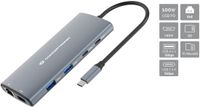 Conceptronic DONN06G 10-in-1 USB 3.2 Gen 1 docking station, HDMI, 100W USB PD, USB-C 5Gbps x 2, USB-A 5Gbps x 3, SD, TF/MicroSD, GbE