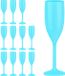 Merkloos Relaxdays Champagne glazen plastic - set van 12 - herbruikbaar - 150 ml - turquoise