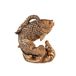 lachineuse Arowana Fish Figuur, Feng Shui Beeldje, Symbool van geluk en rijkdom, voor kantoor, thuis, Aziatische decoratie binnenshuis, 13 x 11 x 5 cm, Zen karper, Goudkleurig