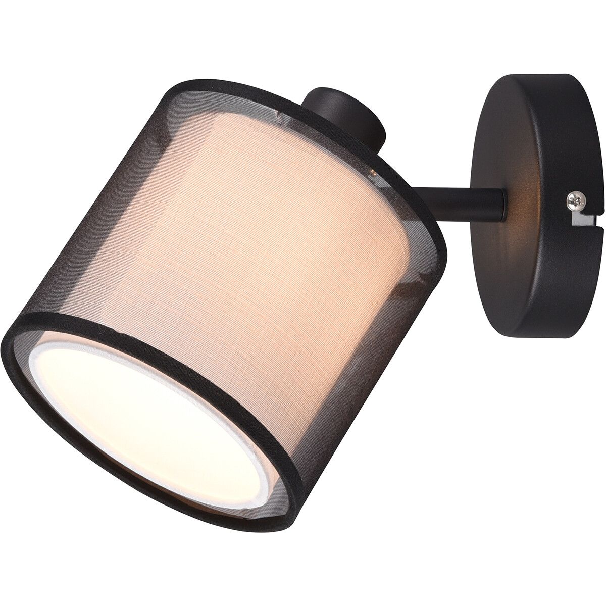BES LED Wandspot - Trion Bidon - E14 - Rond - Mat Zwart - Aluminium