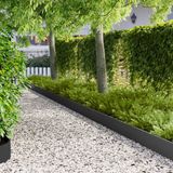 vidaXL Gazonrand met omgebogen bovenrand 10 st 103x20cm Staal Zwart