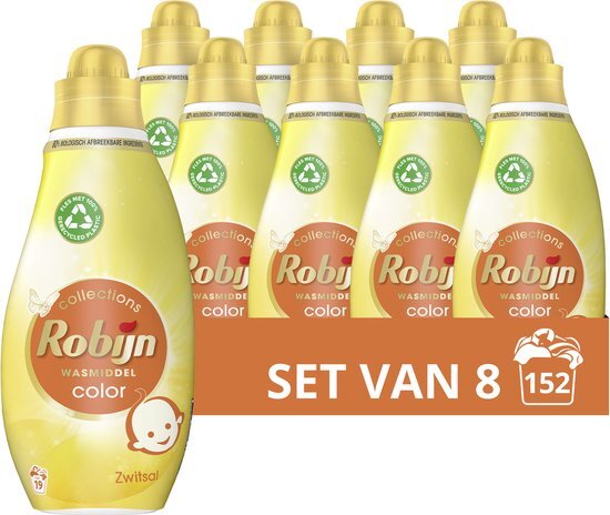 Robijn Klein & Krachtig Zwitsal Color Wasmiddel - 8 x 19 wasbeurten - Voordeelverpakking