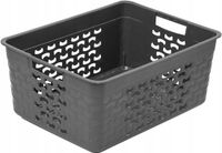 BranQ Cotton 10L Mand - Donkergrijs Opbergmand met Ajour Patroon