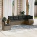 Maison Exclusive - Ensemble de jardin pour 6 personnes avec coussins, gris, en polyrotin