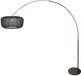 Steinhauer Booglamp Vela Lino 4763CA cacao met zwarte textiel kap Ø60 cm