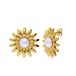 Lucardi Dames Stainless steel oorknoppen met parel voor dames - Oorbellen - Staal - Goudkleurig