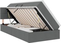 vidaXL - Bed met opbergruimte en matras - Donkergrijs - 90 x 200 cm - Fluweel