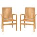 Chaises de jardin empilables 2 pcs 56,5x57,5x91 cm teck massif