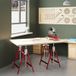 Q195 Ensemble De 2 Supports De Travail Télescopiques, 80–130 Cm, Pliables, En Acier, 68 X 58 X 80 Cm, Rouge Et Argent