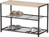 Merkloos Urban Living Schoenenrek - metaal/hout - 2-laags - 63 x 30 x 43 cm - zwart