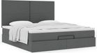 Maison Exclusive - Cadre de lit ottoman avec matelas, gris foncé, 180x200 cm, textile