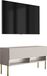 3xE living meuble TV 100 cm, aspect cachemire, pieds dorés droits, éclairage LED blanc