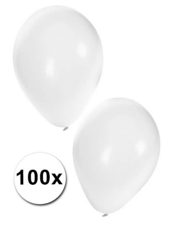 Shoppartners Witte ballonnen 100 stuks