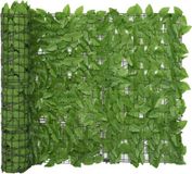 vidaXL Balkonscherm met groene bladeren 400x100 cm