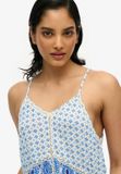 Superdry Camitop à bordure échelle Dames Ibiza Tile Mix Blue