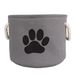 Bone Dry Poot Print Opvouwbare Polyester Huisdier Opbergbak, Rond Klein - 30,5 x 30,5 x 22,9 cm, Poot Print Grijs