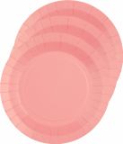 Santex Feest gebaksbordjes - roze - 10x - karton - 17 cm - rond