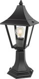 K.S. Verlichting Livorno sokkellamp, IP44, zwart/helder