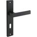 Fimet Poignée sur rosace longue PUSH en aluminium noir mat DIN Norm 72 mm, BB - Porte de chambre