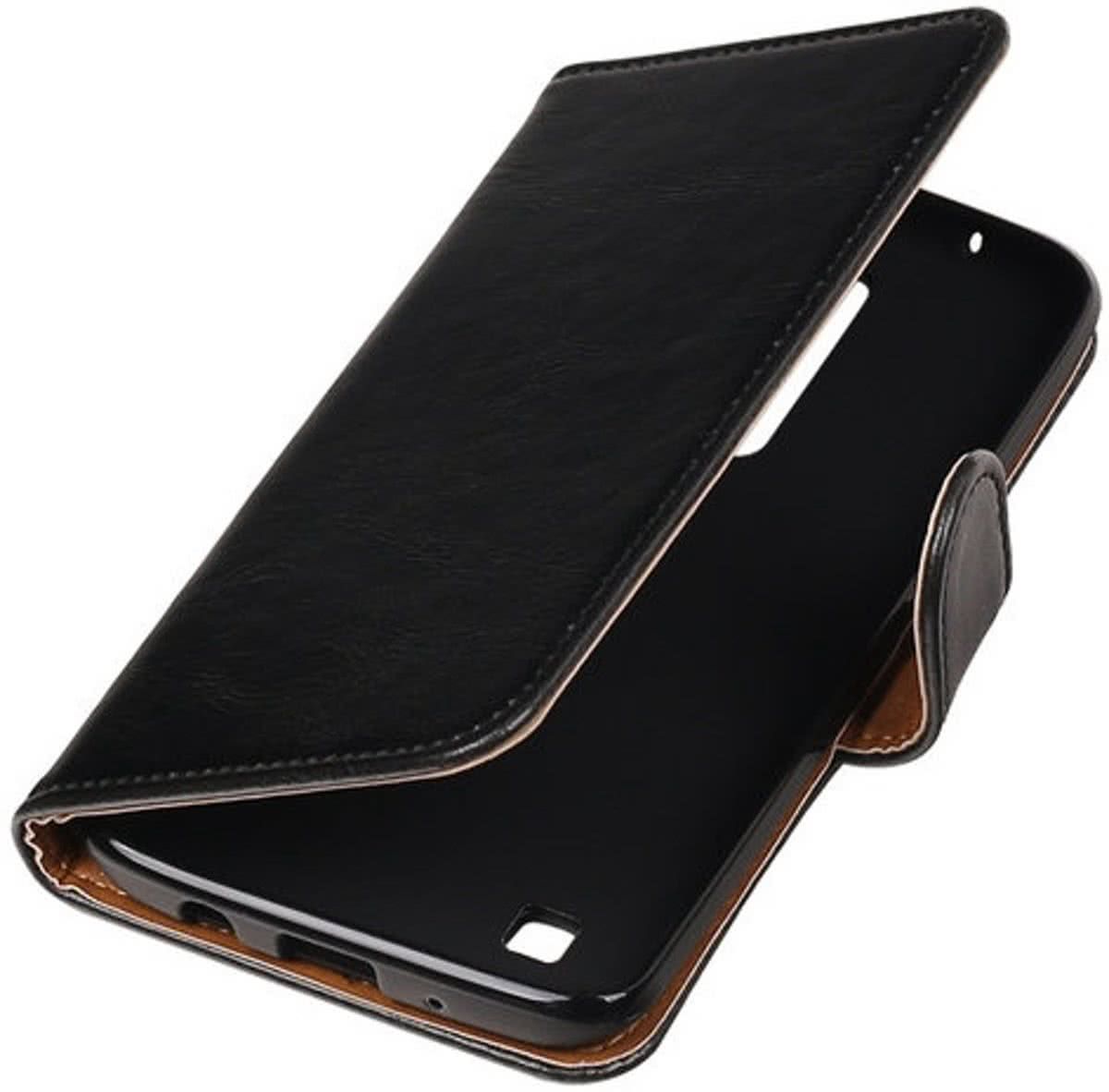 Best Cases Zwart Pull-Up PU booktype wallet cover hoesje voor LG K7