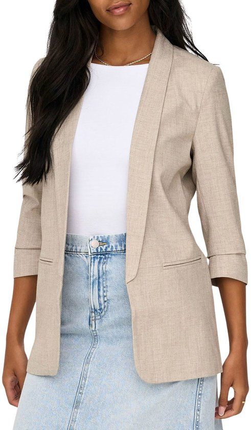 ONLY Elly 3/4 Life Blazer Dames - Maat M (38) - lichtgrijs