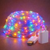 M Ledme - Led-lichtsnoer voor buiten, USB 15 m, dual licht, RGB kleurverandering, IP65 waterdicht, ideaal voor terras en tuin LM2968
