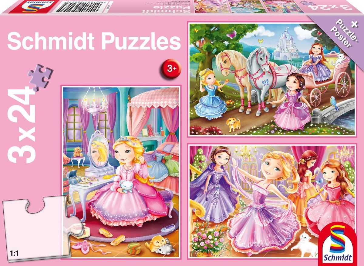 Schmidt Sprookjesachtige prinses 3 x 24 pcs Legpuzzel