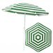 botle Parasol de jardin en non-tissé/acier - Rayures vertes et blanches - 135 cm de diamètre - 150 cm de hauteur